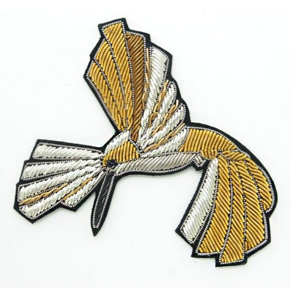Bullion Wire Embroidered Moth Patches