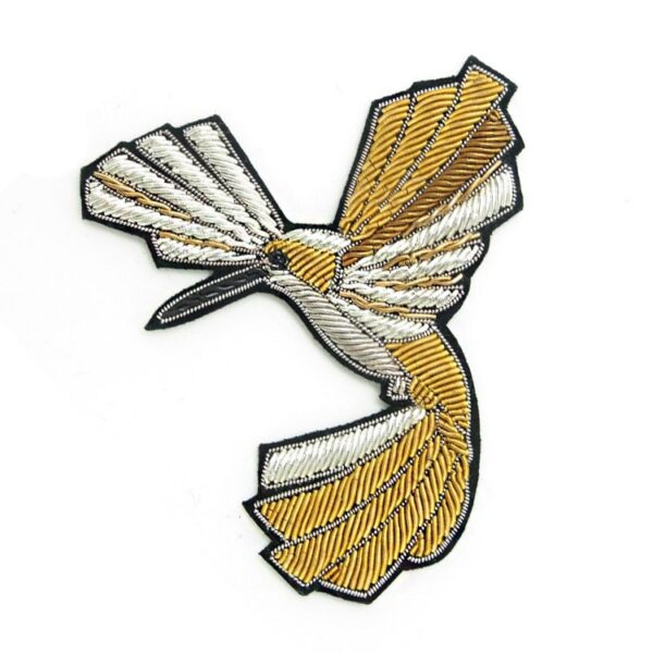 Bullion Wire Embroidered Moth Patches